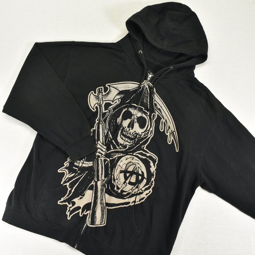 Sons of Anarchy Full Zip Hoodie XL SOA Grim Reaper
